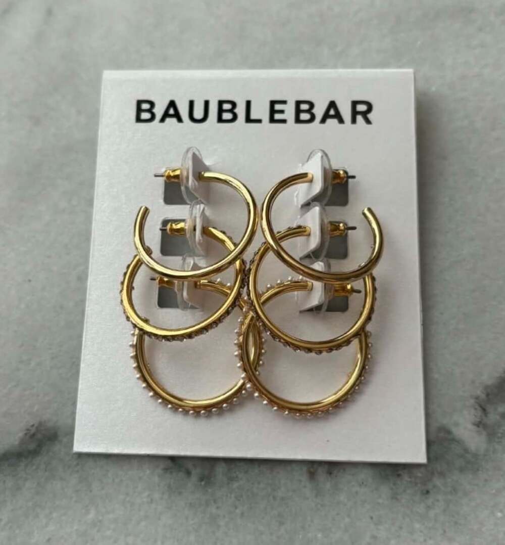 BaubleBar Madilyn Hoop Earrings Assorted Set of 3 Pairs